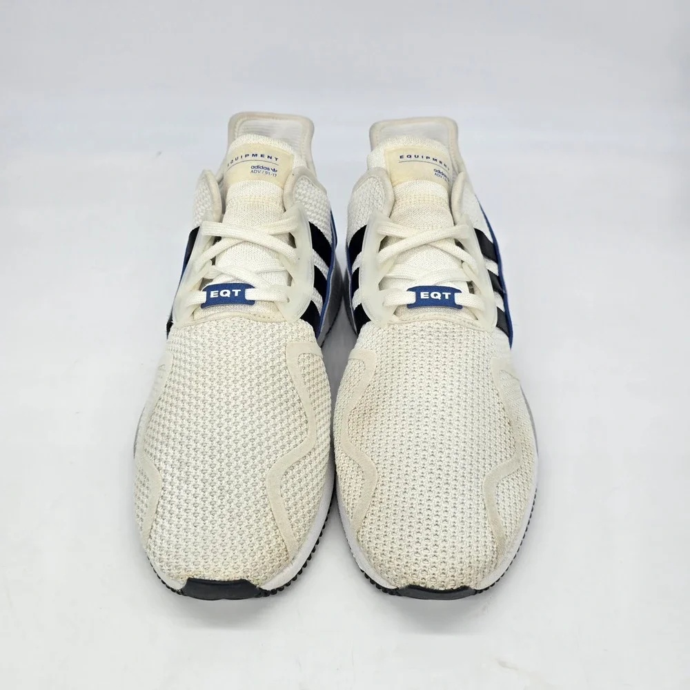 Adidas EQT Cushion ADV Mens Size 11.5 White Blue Athletic Running Shoes Sneakers